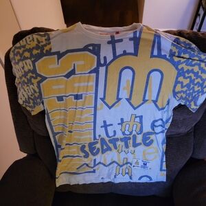 Mitchell & Ness Seattle Unisex Tee - Blue and Yellow